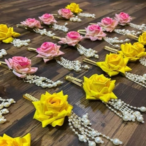 Floral Pearl Drop Key Chain