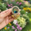 Peacock Feather Pearl Brooch