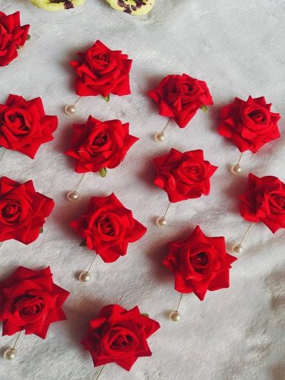 Rose Pearl Stick Brooch