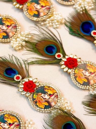 Radha Krishna Peacock Brooch