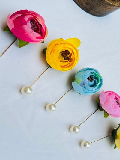 Floral Pearl Stick Brooch